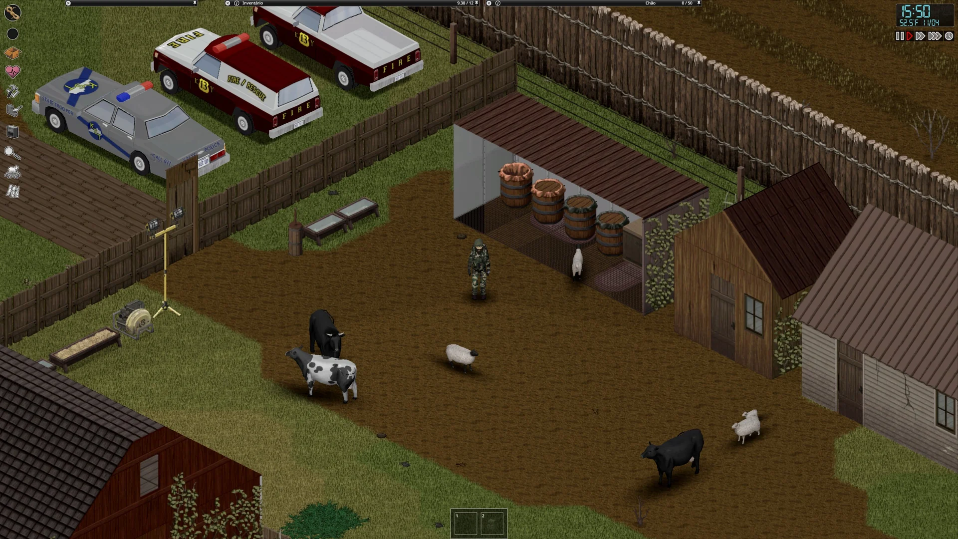 Ферма с животными и забором в Project Zomboid
