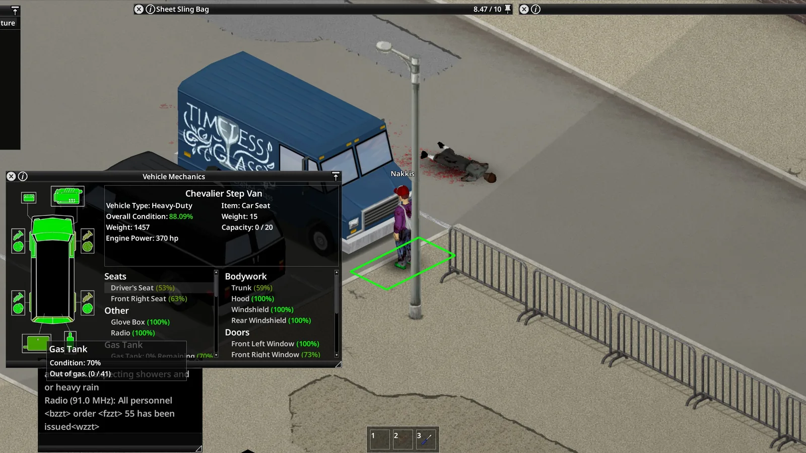 Пустой бак в Vehicle Mechanics