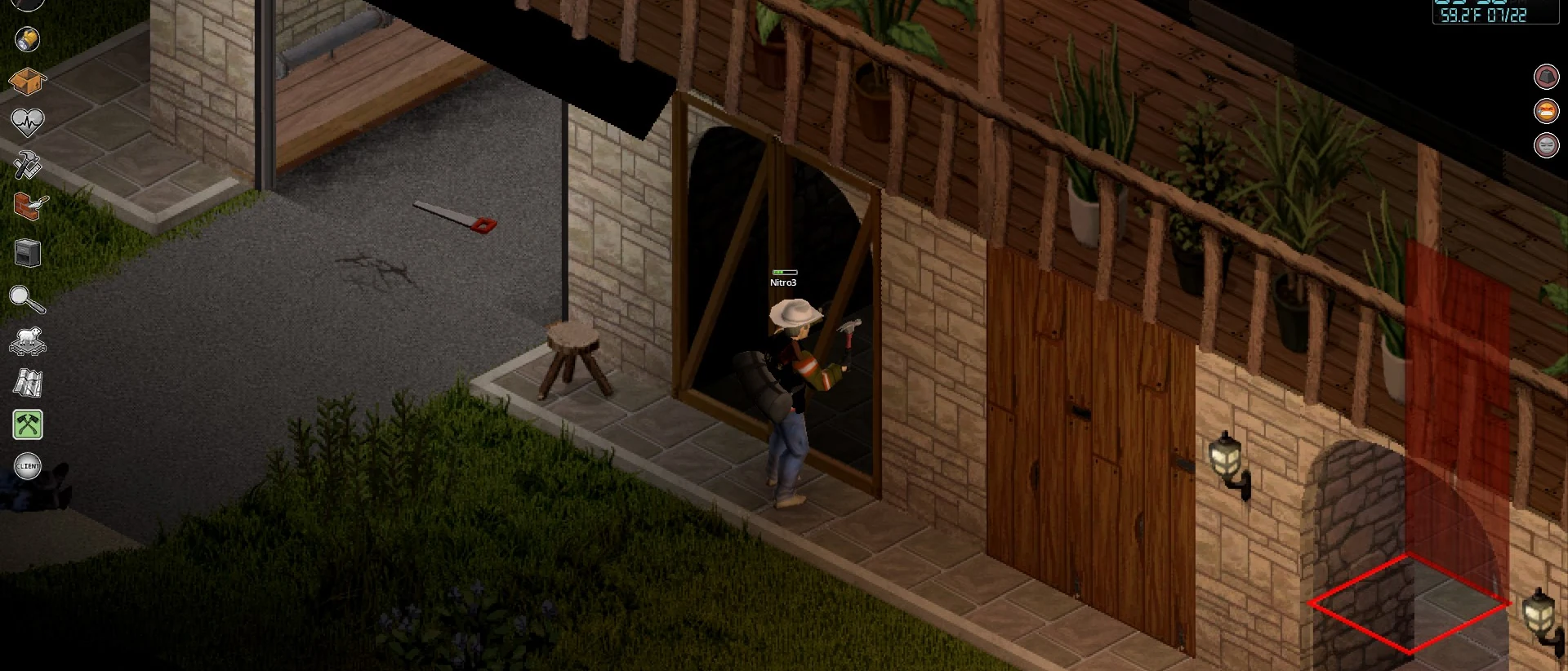 Строительство деревянного входа базы в Project Zomboid