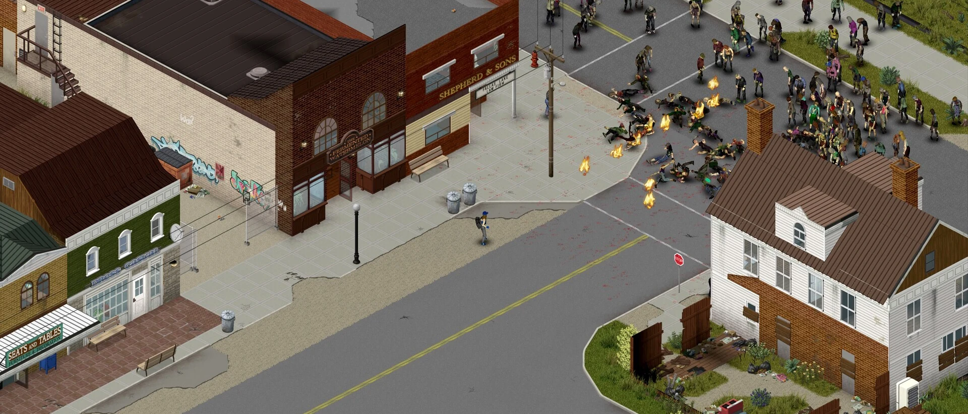 Генератор во дворе жилого дома в Project Zomboid
