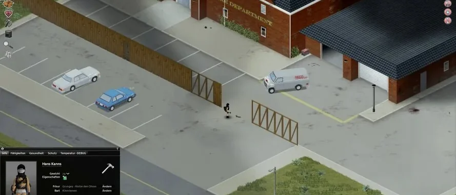 Пожарная станция в Project Zomboid: типичный ориентир для старта за Пожарного (Firefighter)